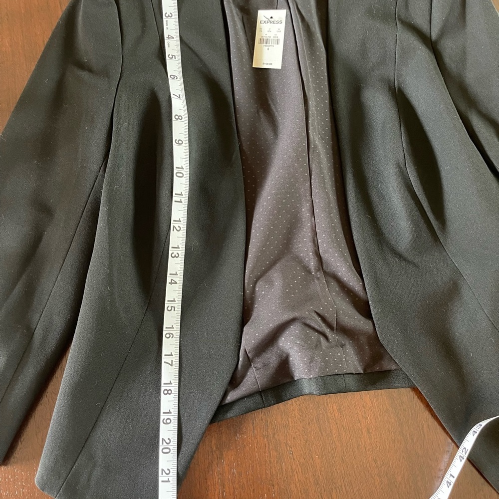 NWT Express Black Tailored Blazer with Open-Front Design Sz 6 - Picture 5 of 11